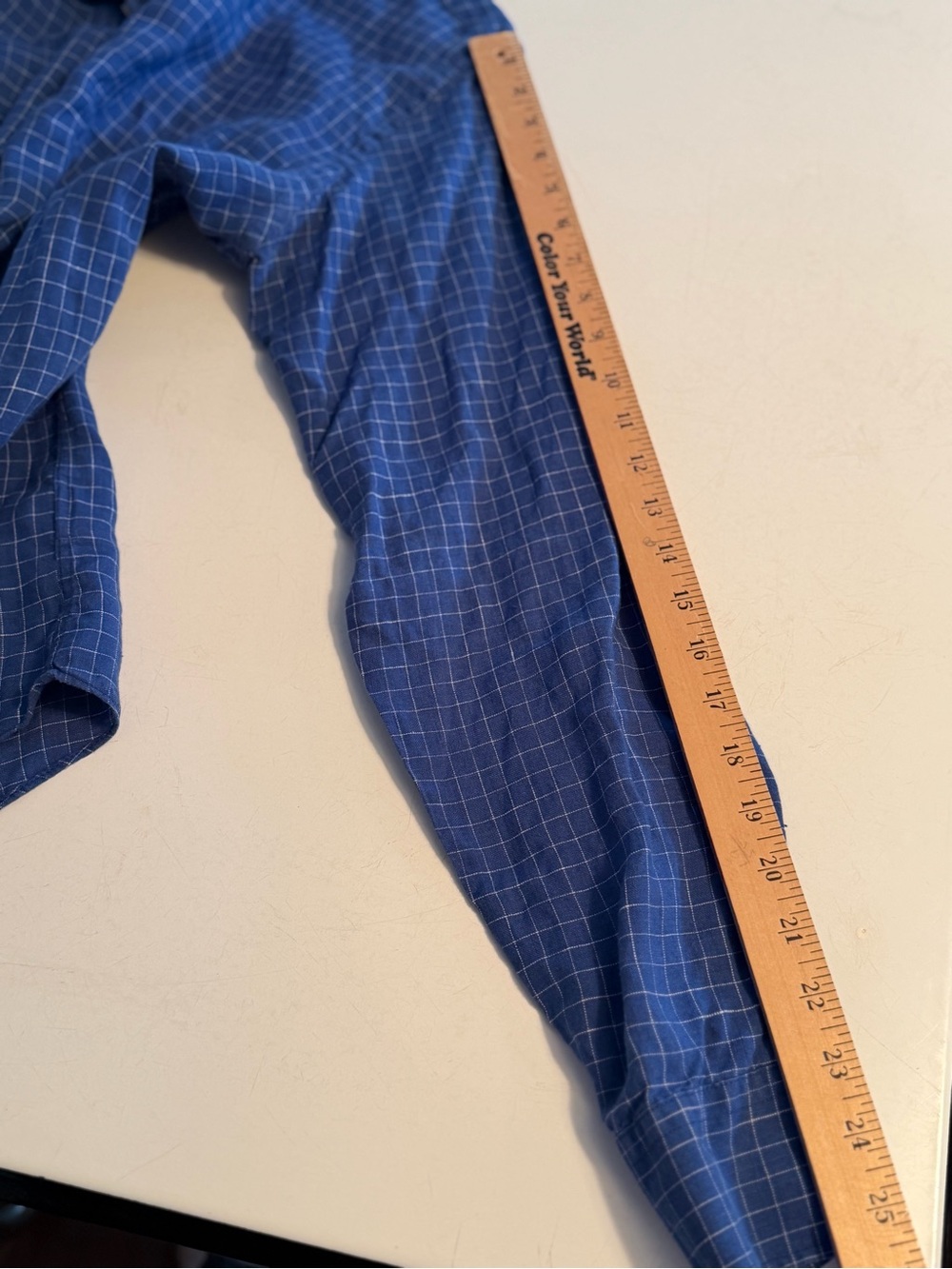 UNTUCKit 100% Linen Blue Windowpane Button-Up Shirt Men’s Medium Wrinkle Free - Picture 9 of 10